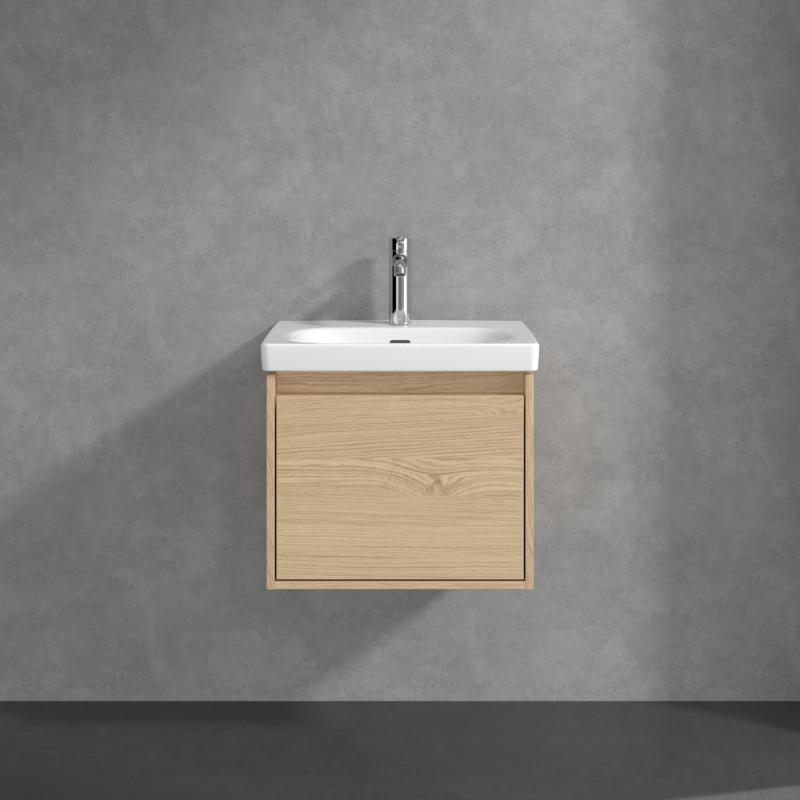 Mobilier suspendat pentru lavoar Villeroy&Boch Skyla, 1 sertar Soft Close, 55 cm, nordic oak
